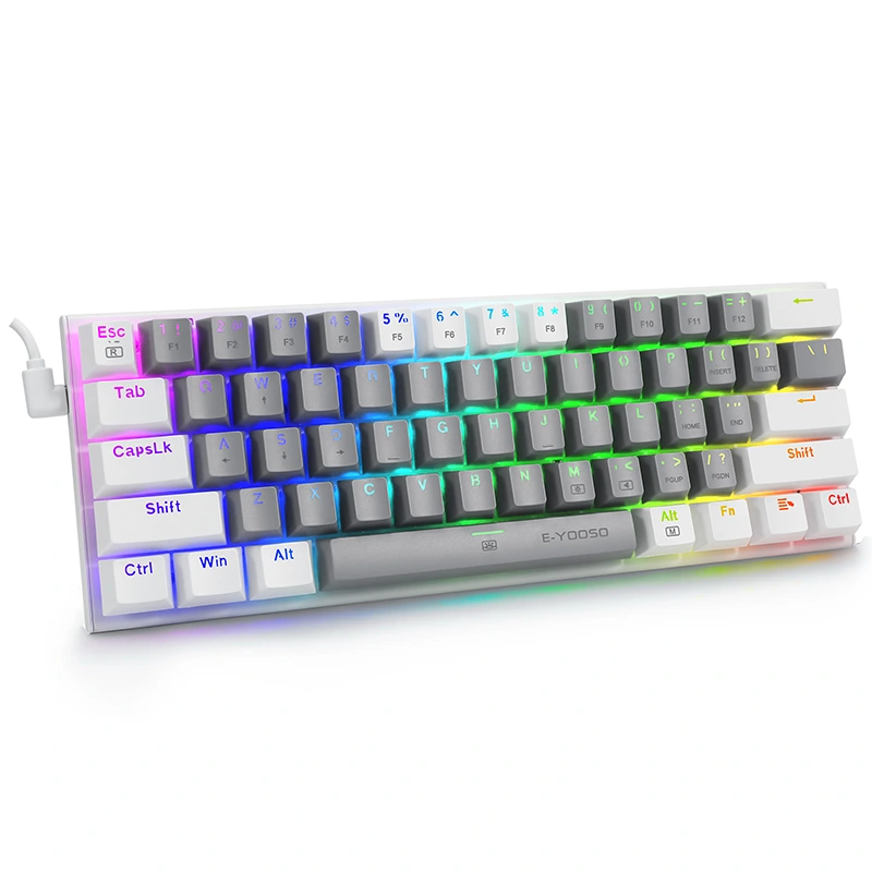 61Keys 60% RGB simli oyun mexaniki klaviatura