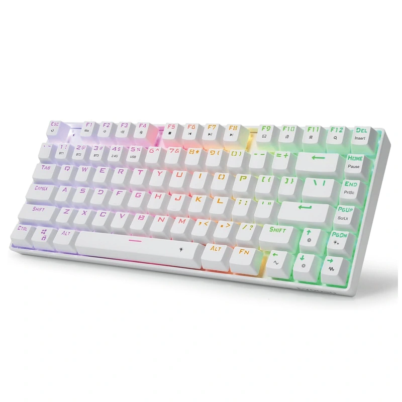 81 düyməli Simsiz Bluetooth 2.4Ghz RGB Mexanik Klaviatura