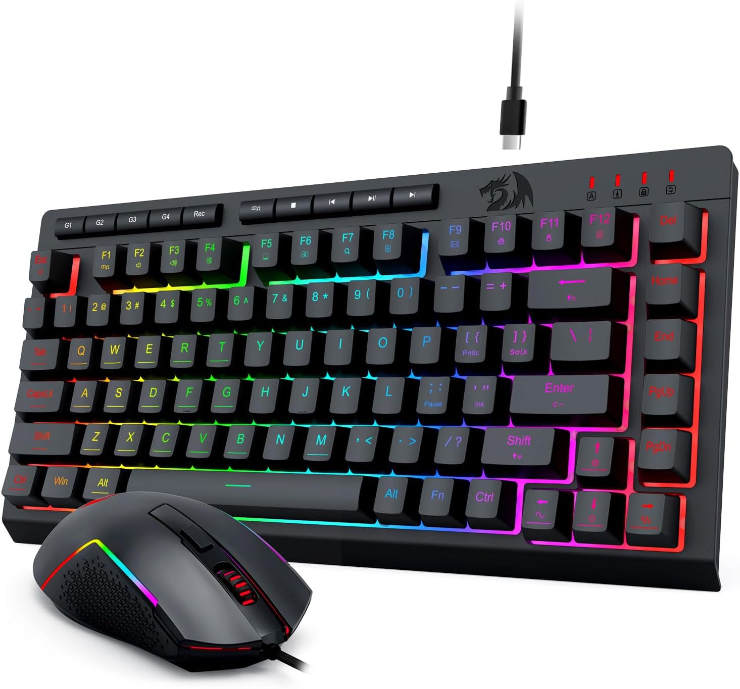 Qara S155 RGB Simli Simli Gaming Klaviatura və Mouse Combo